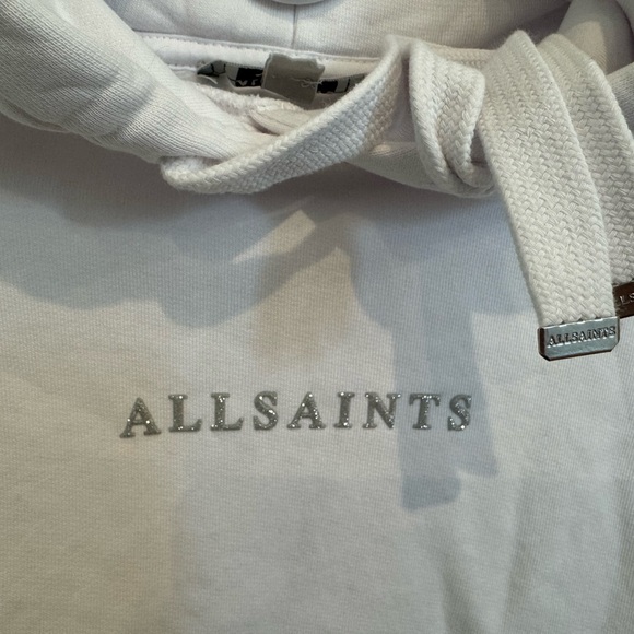 All Saints Tops - All Saints Classic White Sweatshirt SMALL silver thread